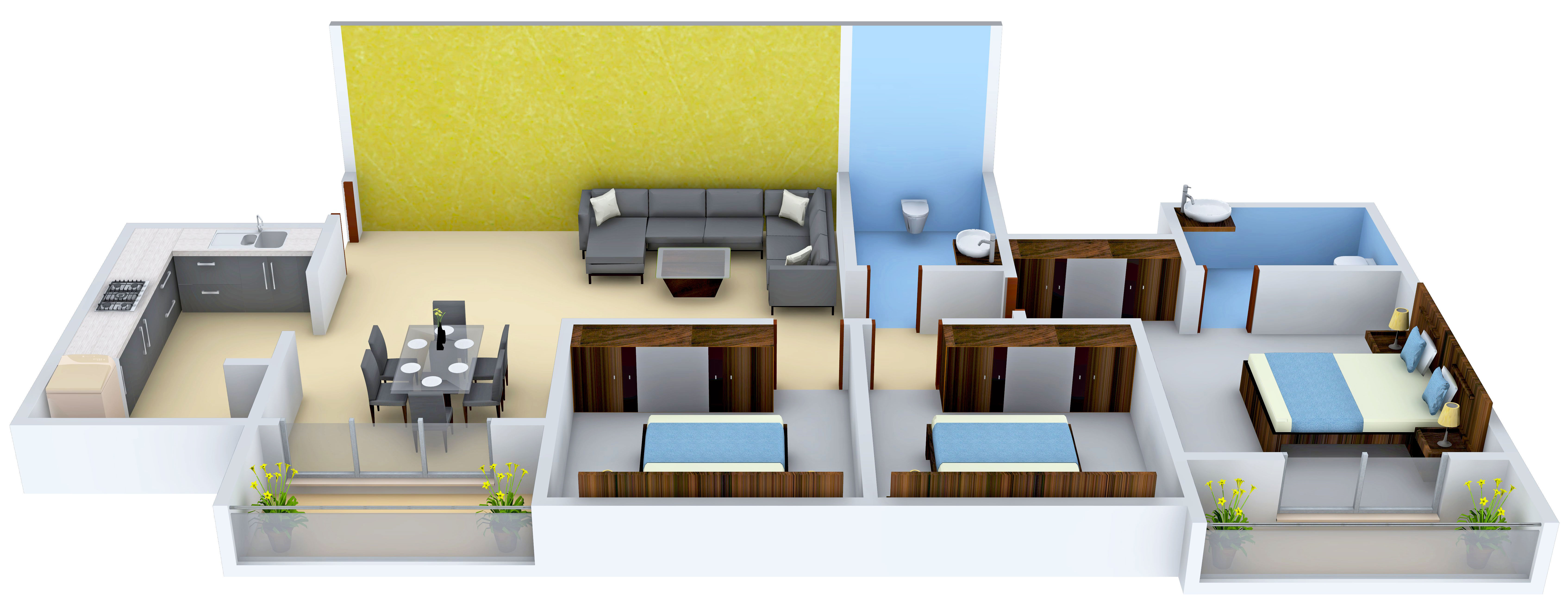 3DFloorPlan of Sattva Melody