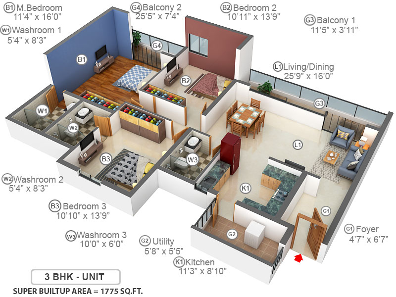 3DFloorPlan of SJR Vogue Residences
