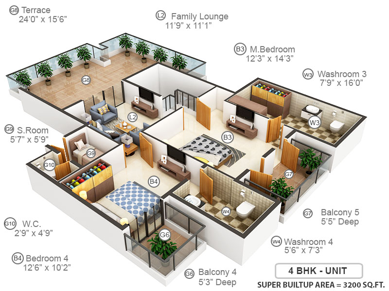 Upper Level Duplex Plan