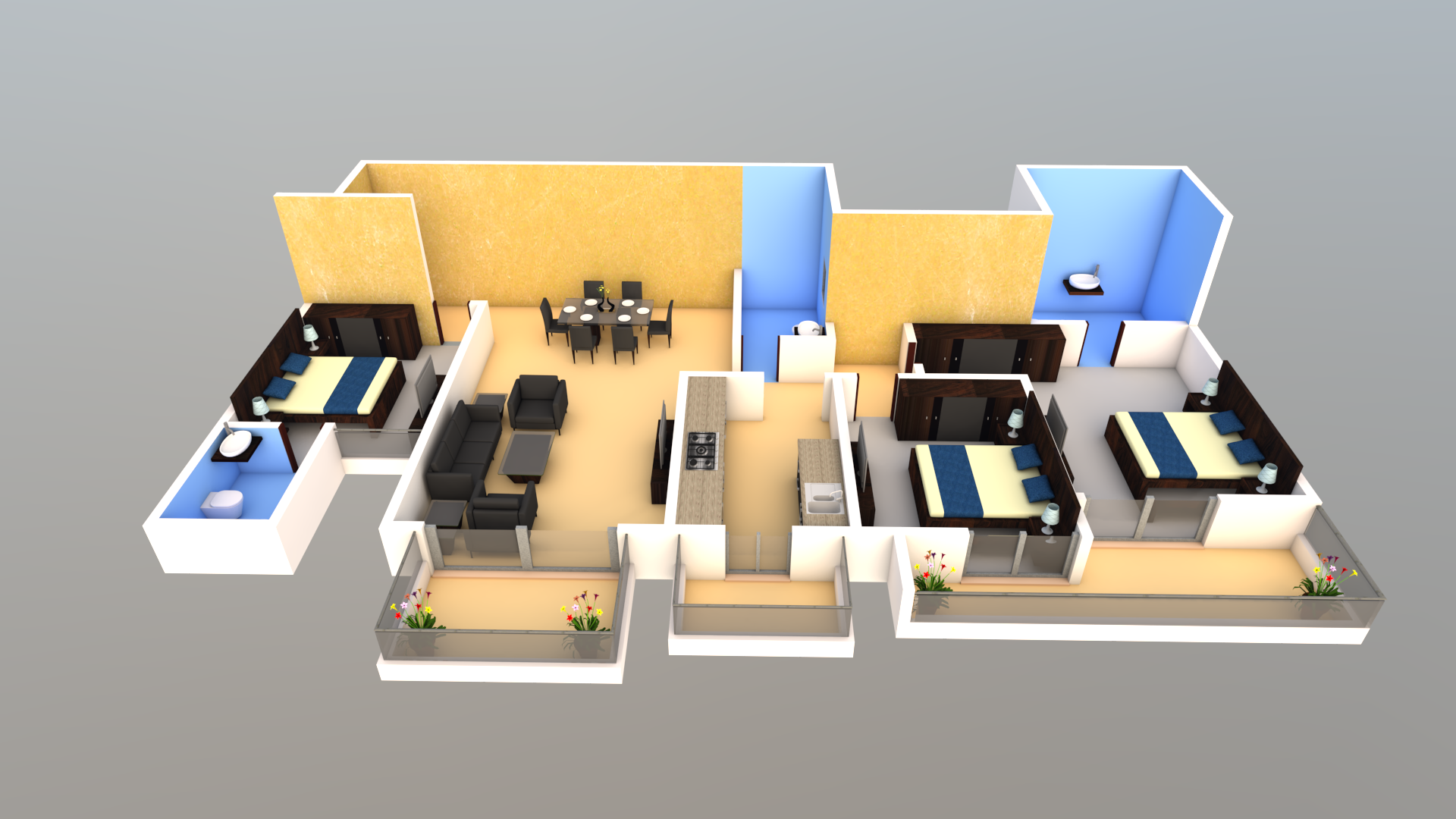 3DFloorPlan of DLF Regal Gardens Gurgaon