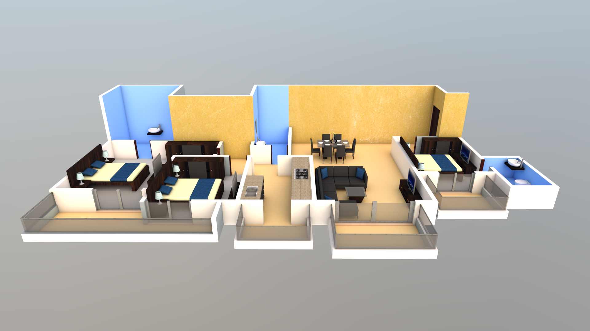 3DFloorPlan of DLF Regal Gardens Gurgaon