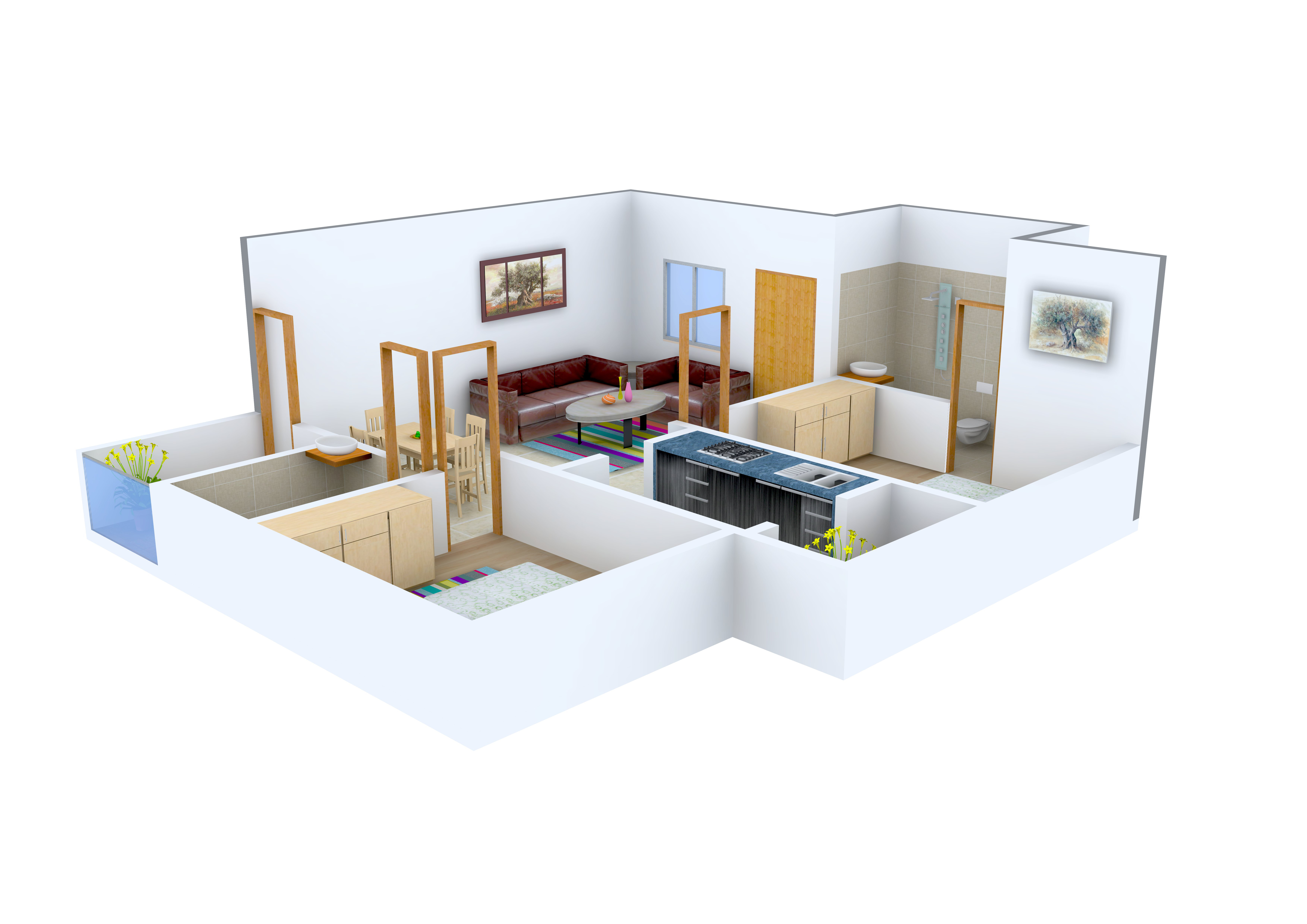 3DFloorPlan of South India Marakesh