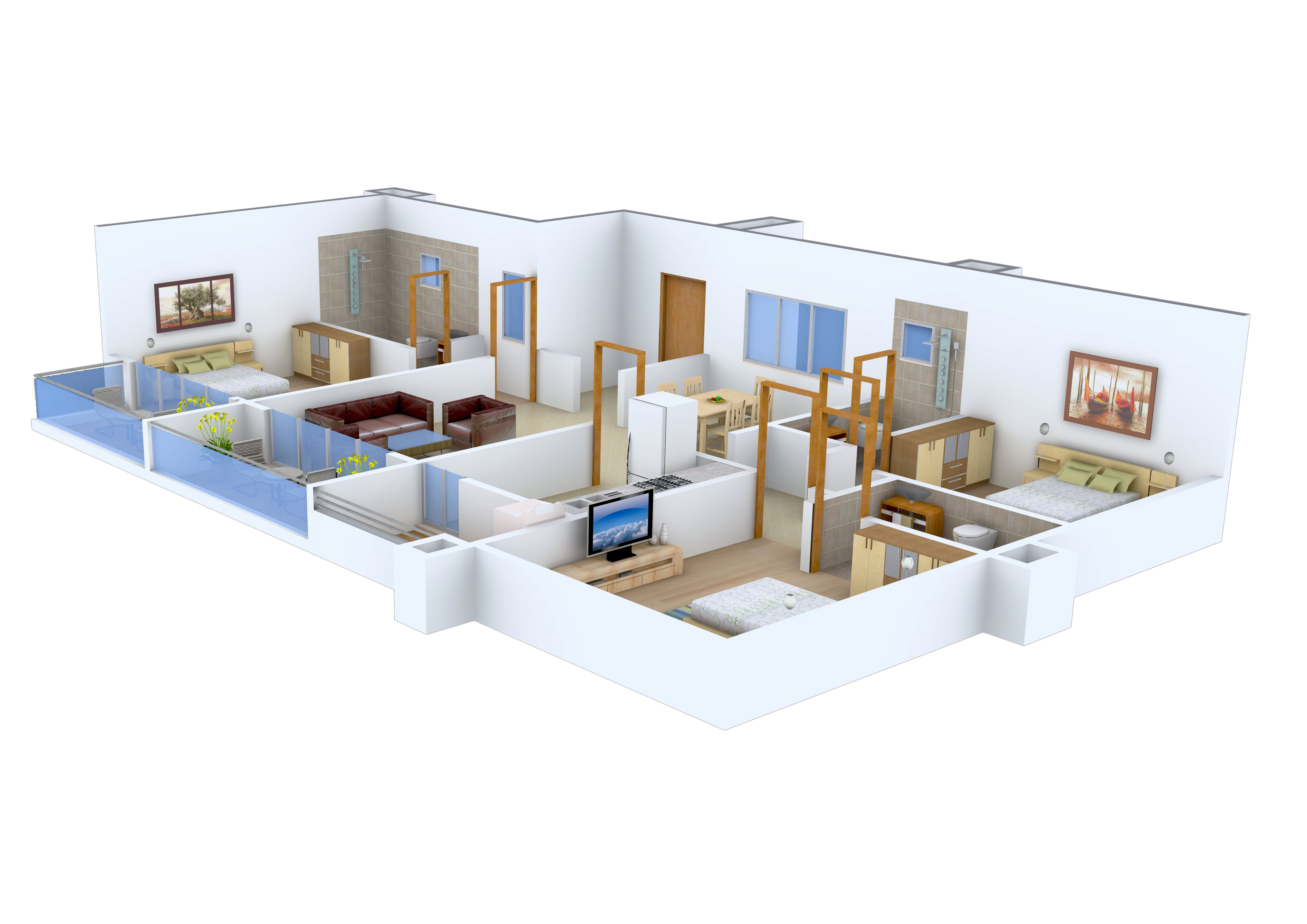 3DFloorPlan of Big Banyan Roots