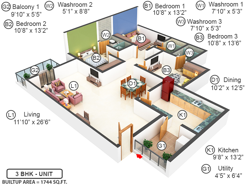 3DFloorPlan of Prestige St Johns Woods