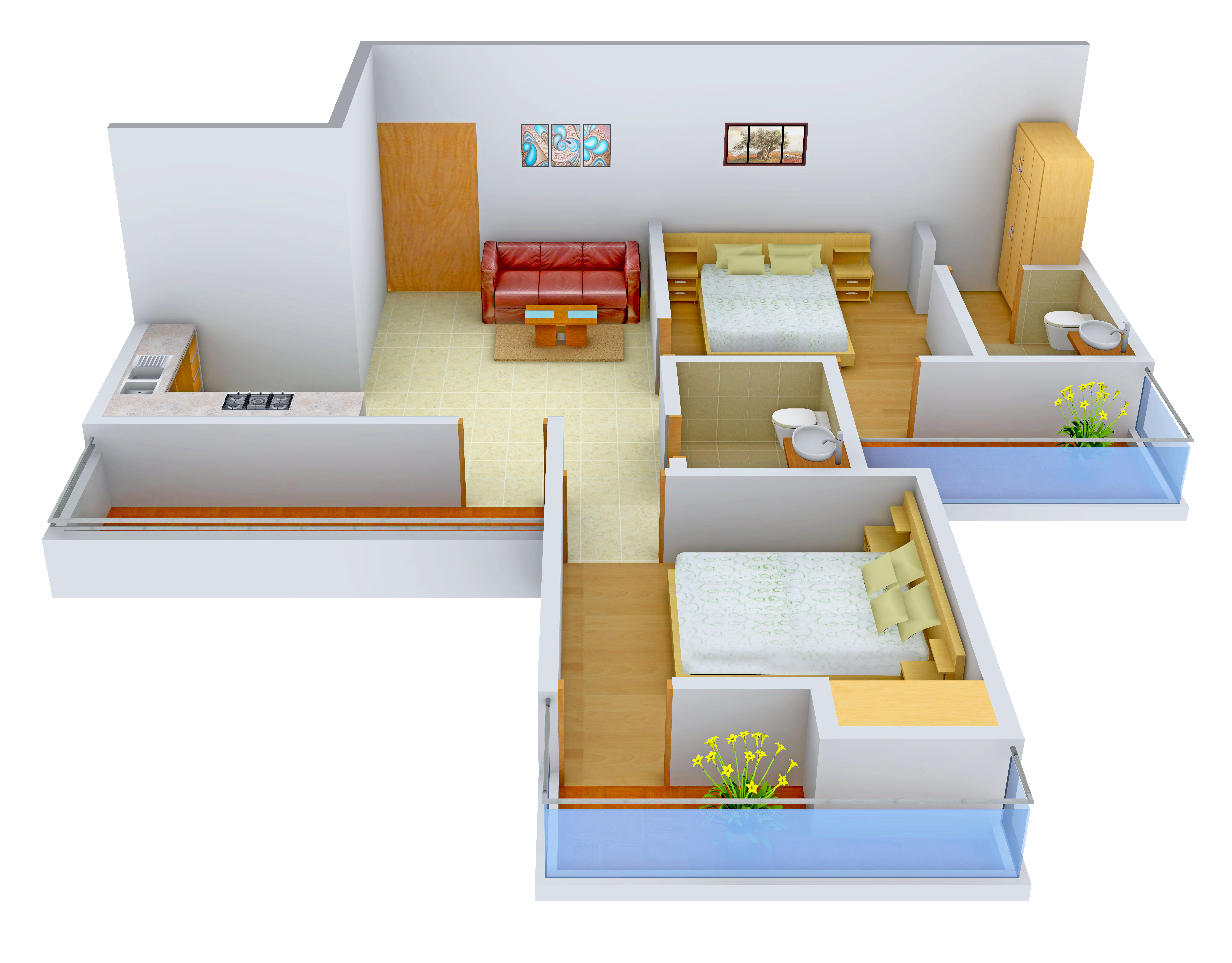3DFloorPlan of Panchsheel Primrose