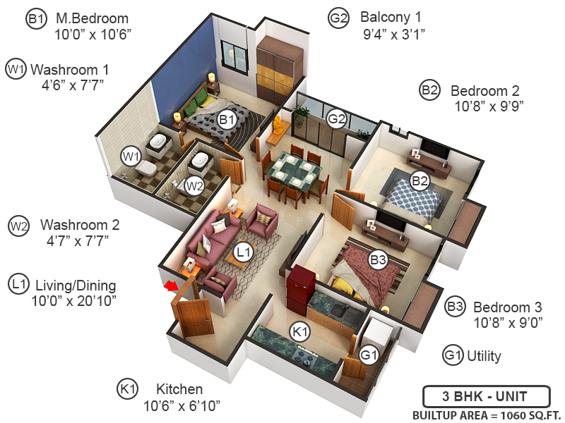 3DFloorPlan of KG Centre Point