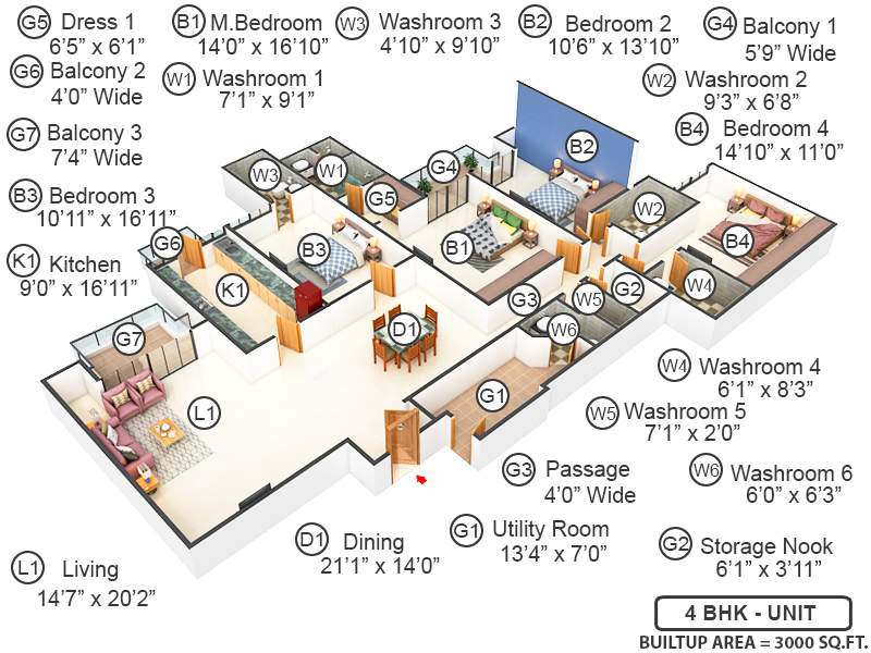 3000 sq ft 3 BHK 4T Apartment for Sale in DLF The Belaire Sector 54 Gurgaon