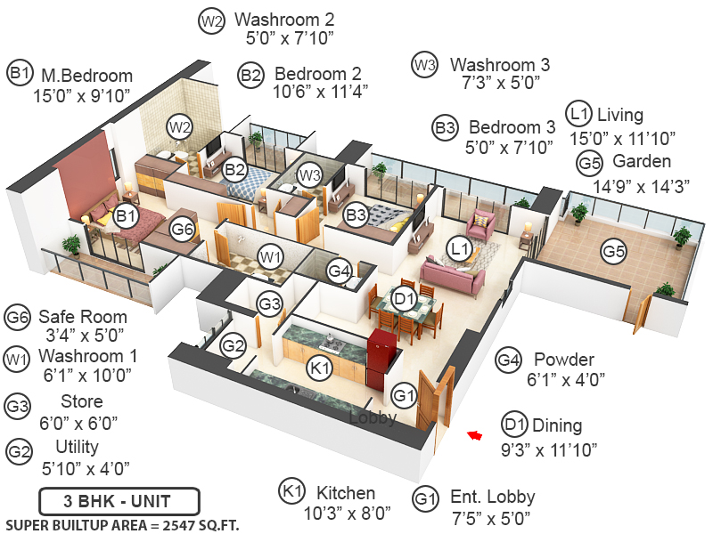 3DFloorPlan of Lodha Dioro