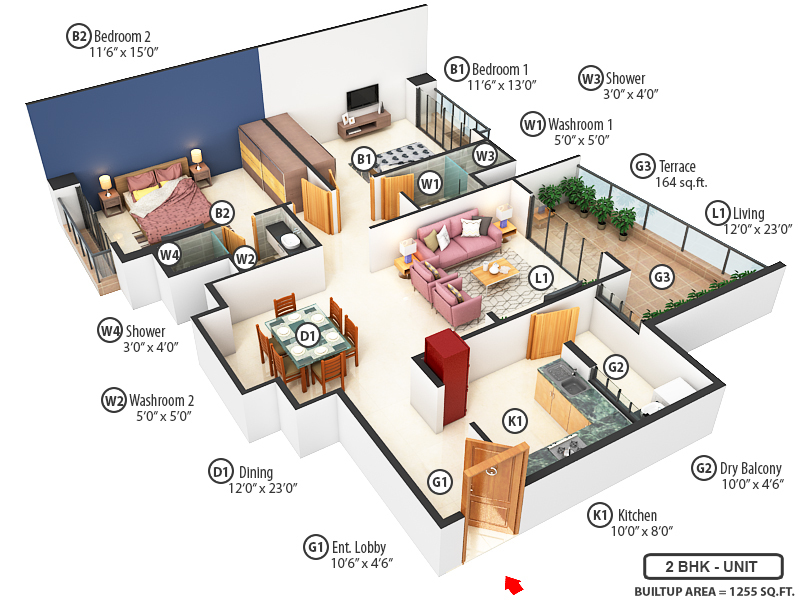 3DFloorPlan of Marvel Citrine