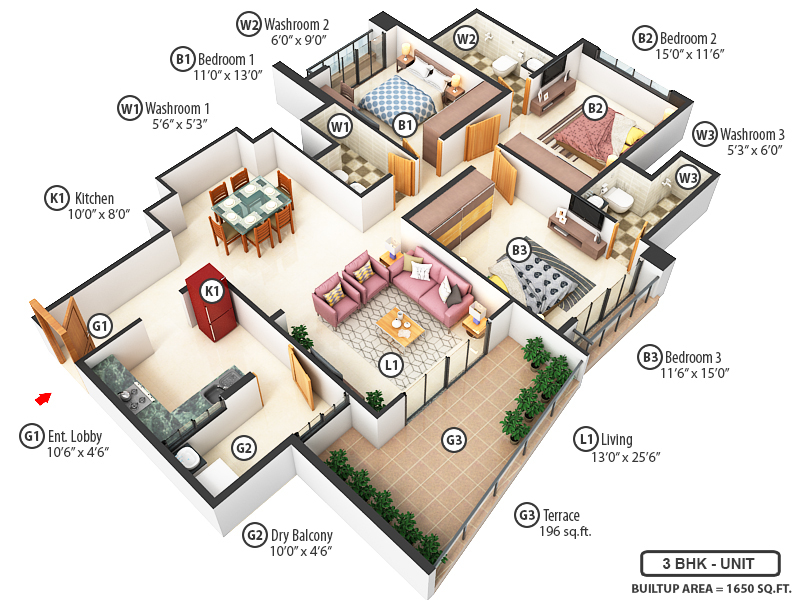 3DFloorPlan of Marvel Citrine