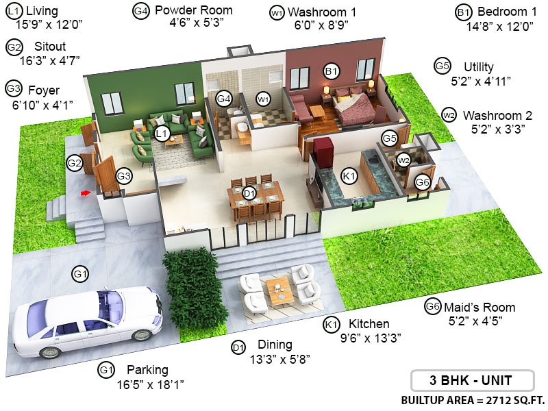 3DFloorPlan of True Blue Napa Valley