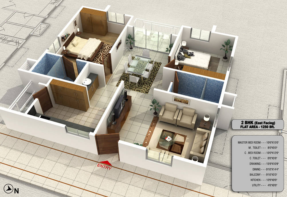 3DFloorPlan of Cybercity Rainbow Vistas Rock Garden
