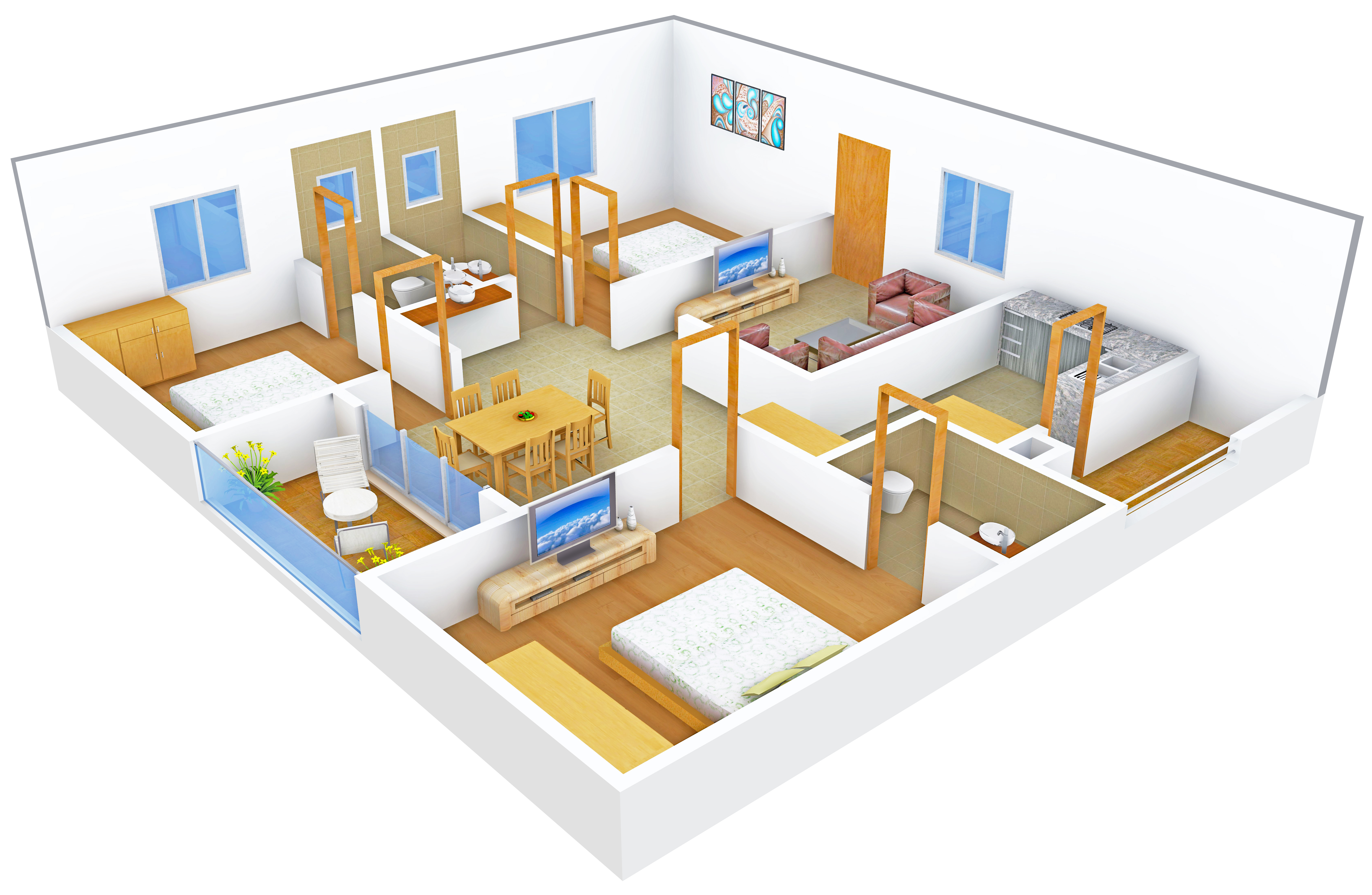 3DFloorPlan of Cybercity Rainbow Vistas Rock Garden