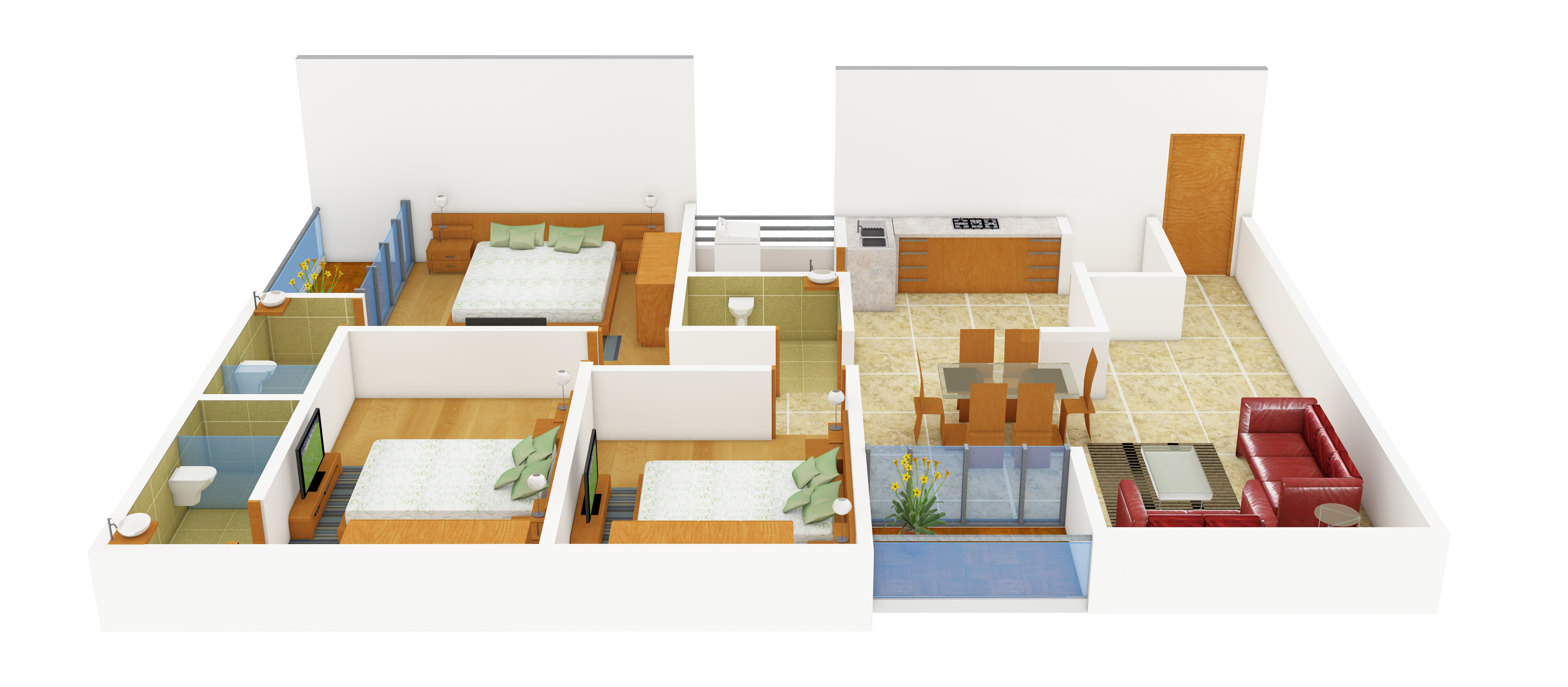 3DFloorPlan of Sankalp Sandipani