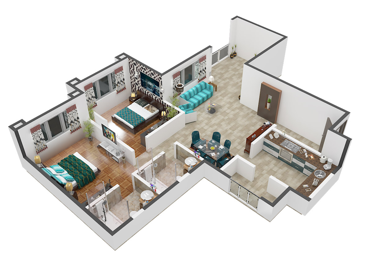 3DFloorPlan of Kolte Patil Langston