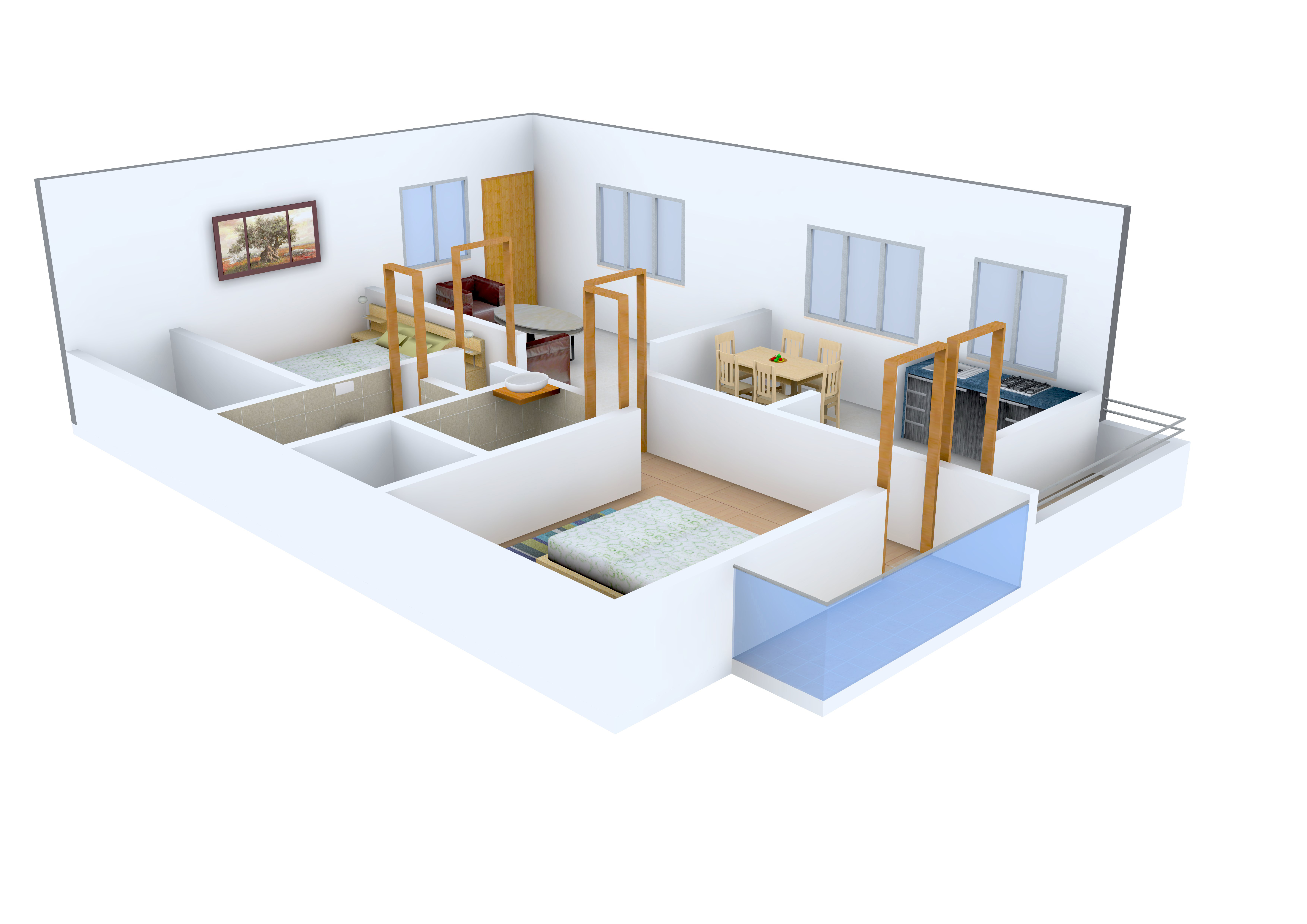 3DFloorPlan of Vaastu Lavender