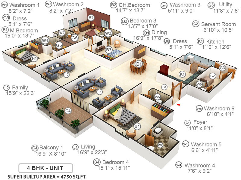 3DFloorPlan of Prestige Edwardian