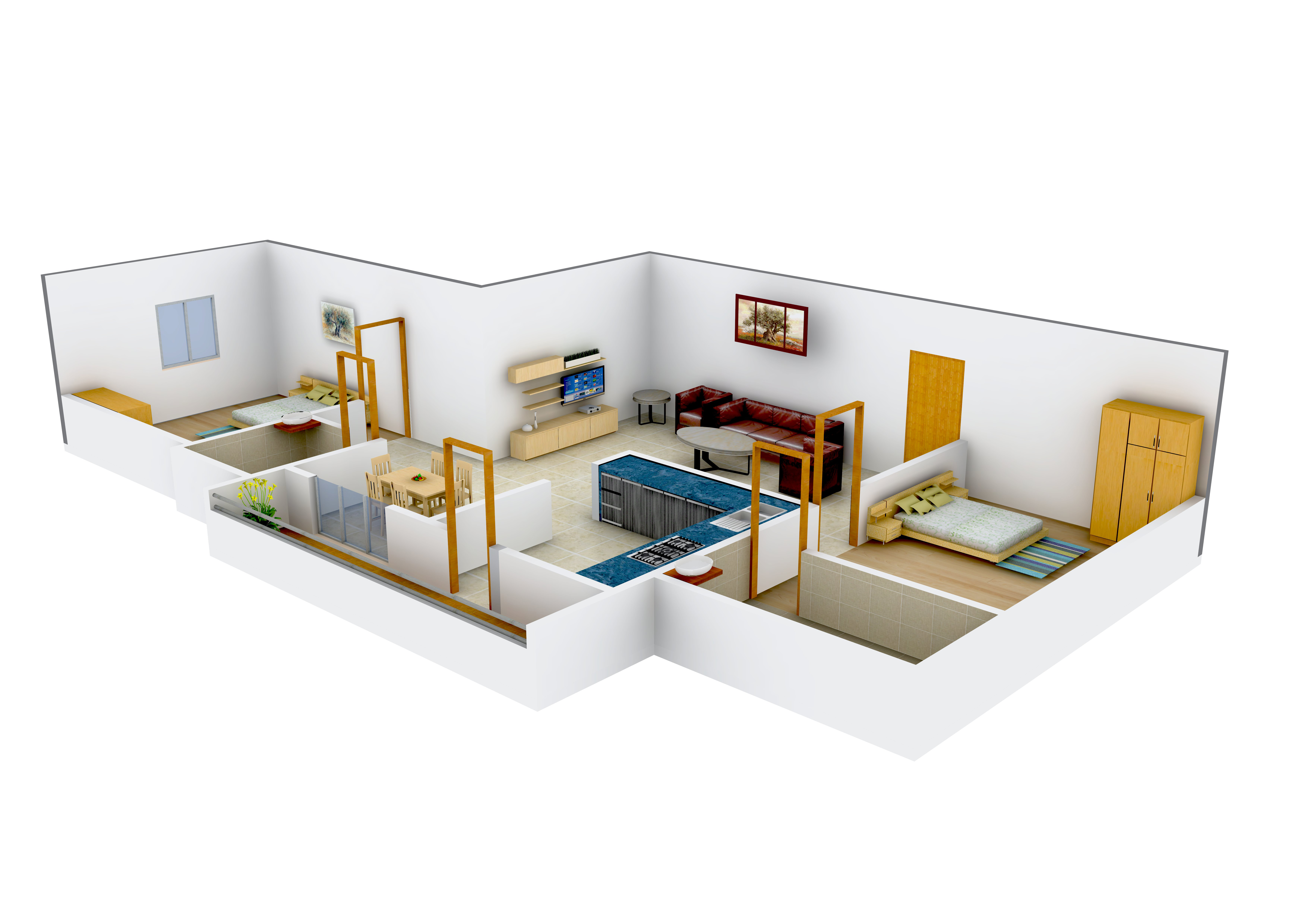 3DFloorPlan of Guru Sai Krupa