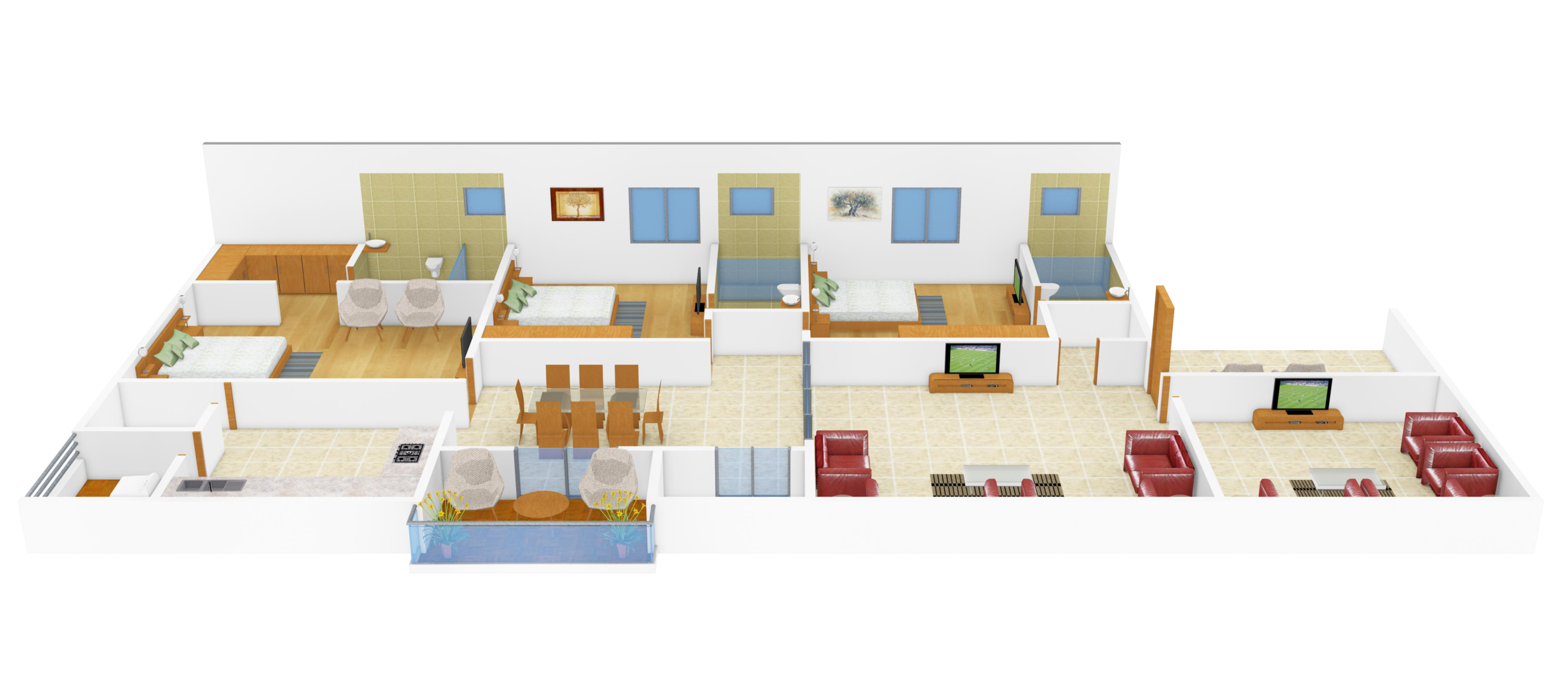 3DFloorPlan of Vamsiram Sharada Villa