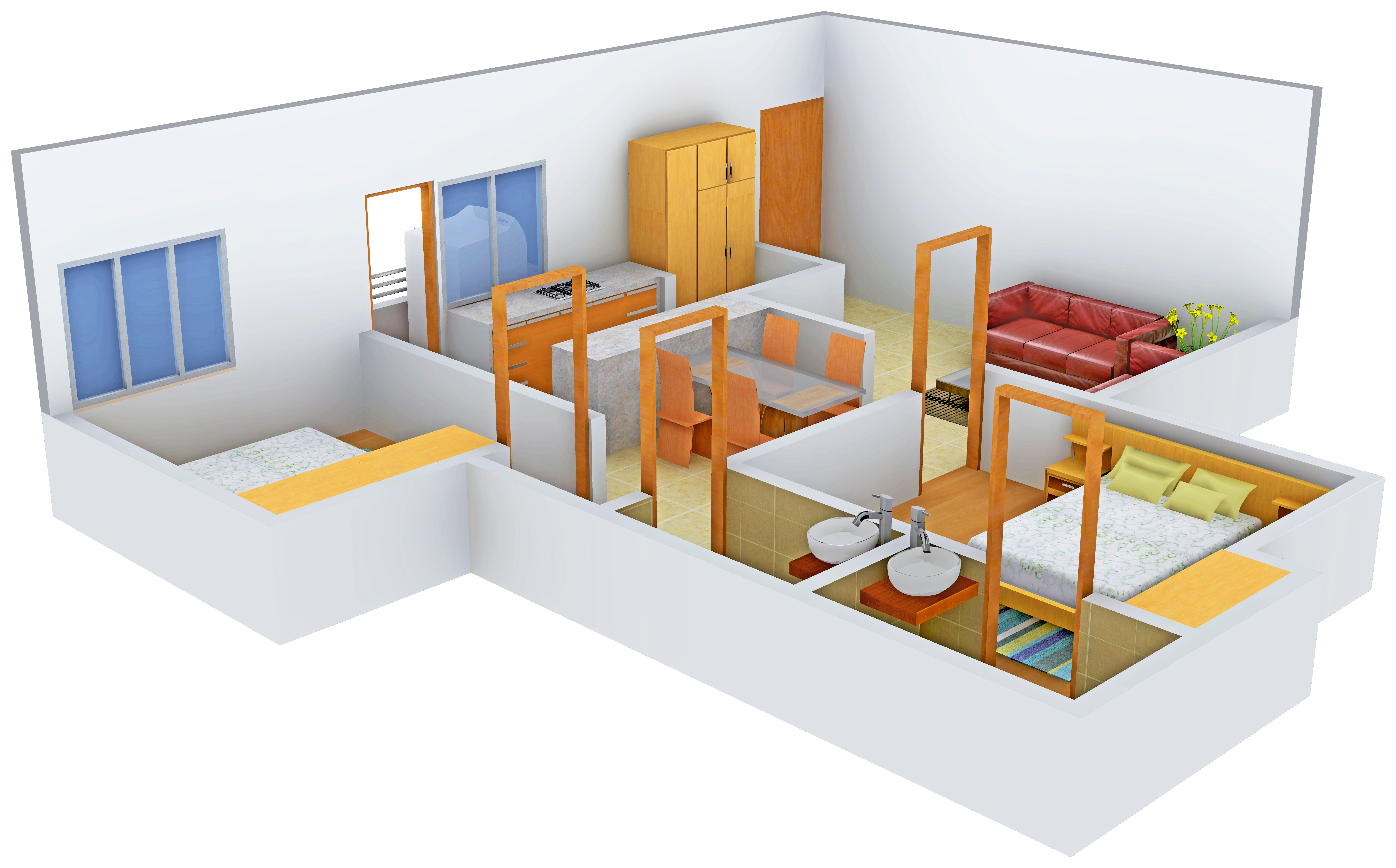 3DFloorPlan of Vrundavan Shyam Elegance