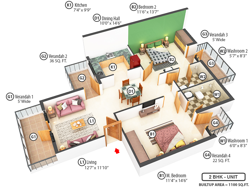 3DFloorPlan of SS The Lilac