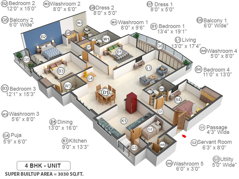3DFloorPlan of Tulip Ace