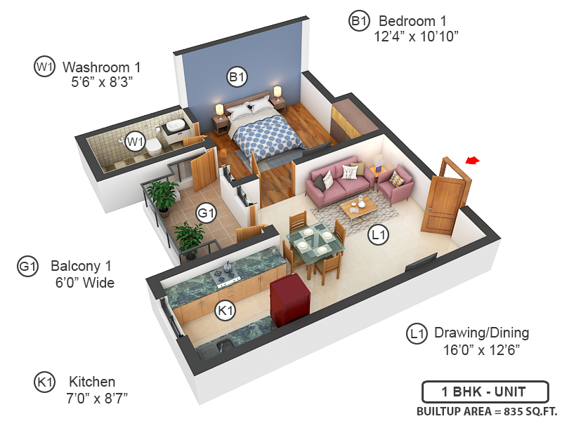 3DFloorPlan of Raheja Oma