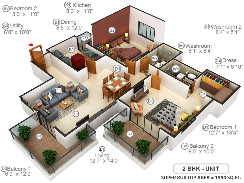 3DFloorPlan of Puri Emerald Bay