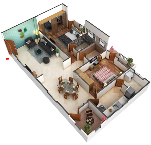 3DFloorPlan of Ambara Shree Krishna