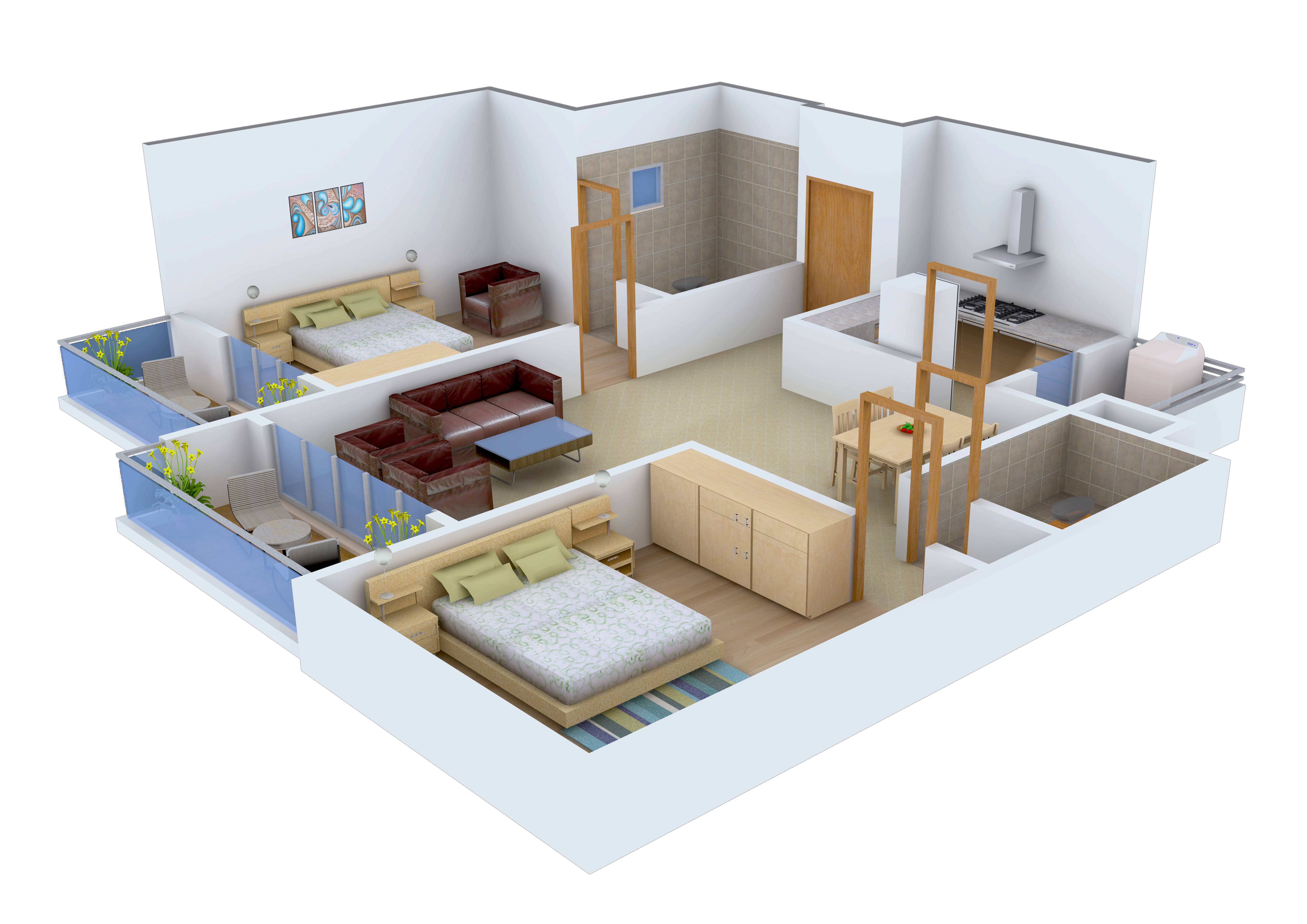 3DFloorPlan of Maangalya Prosper Phase 1