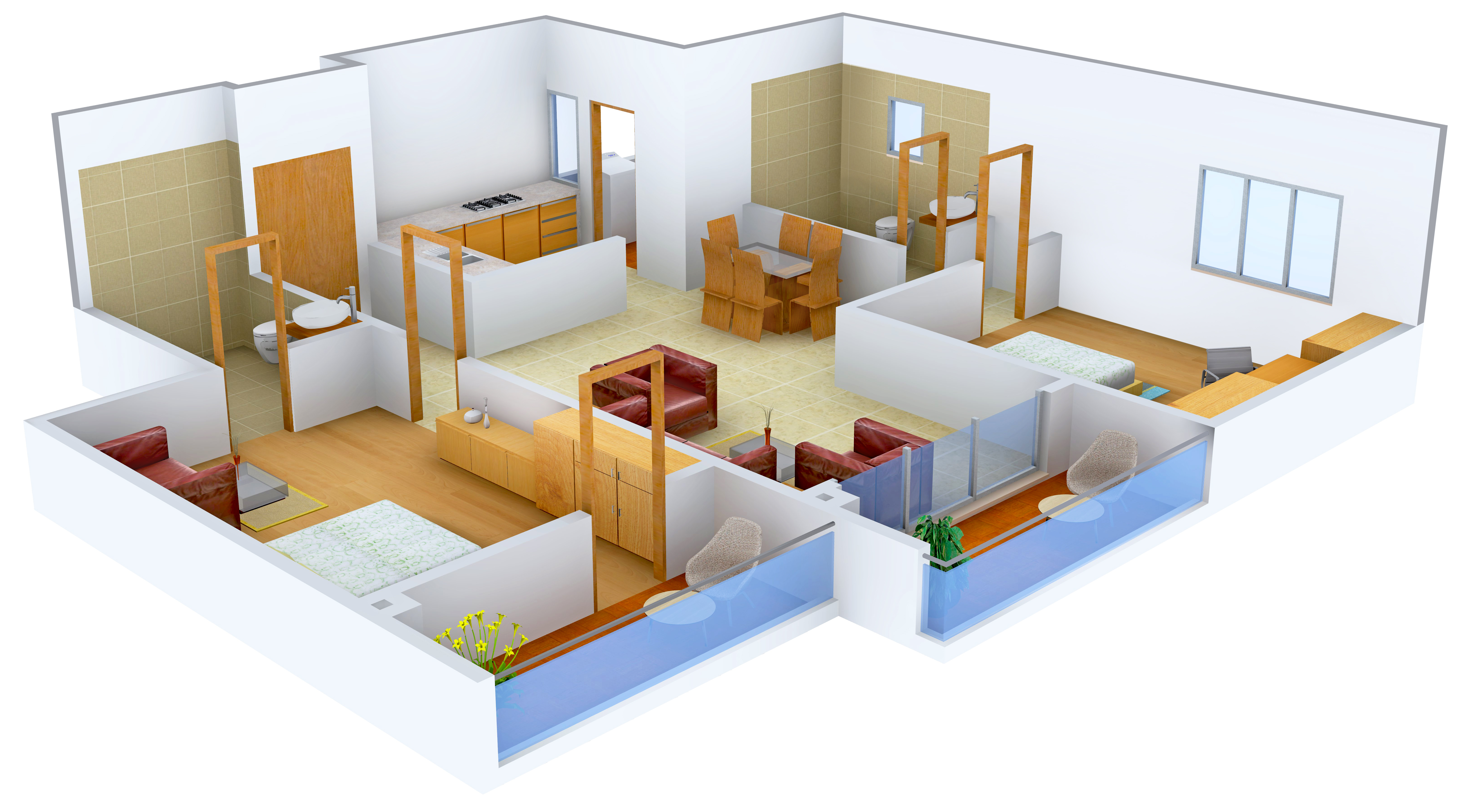 3DFloorPlan of Maangalya Prosper Phase 1