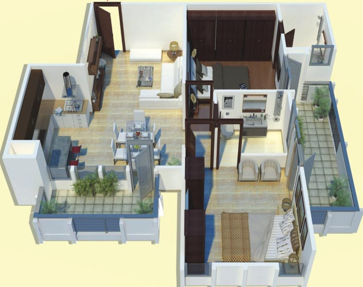 3DFloorPlan of Dwarkadhish The Cubix