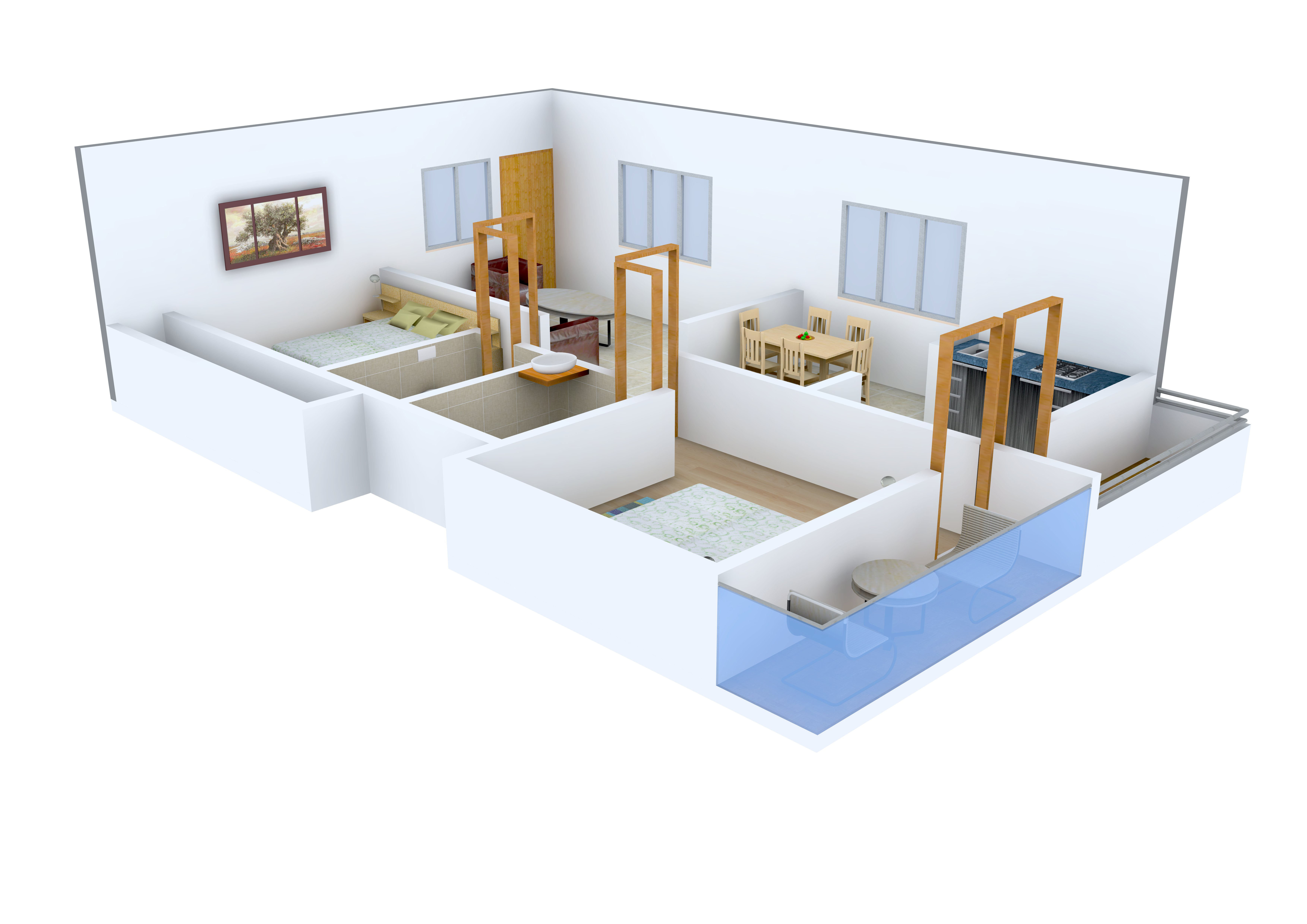 3DFloorPlan of Vaastu Lavender