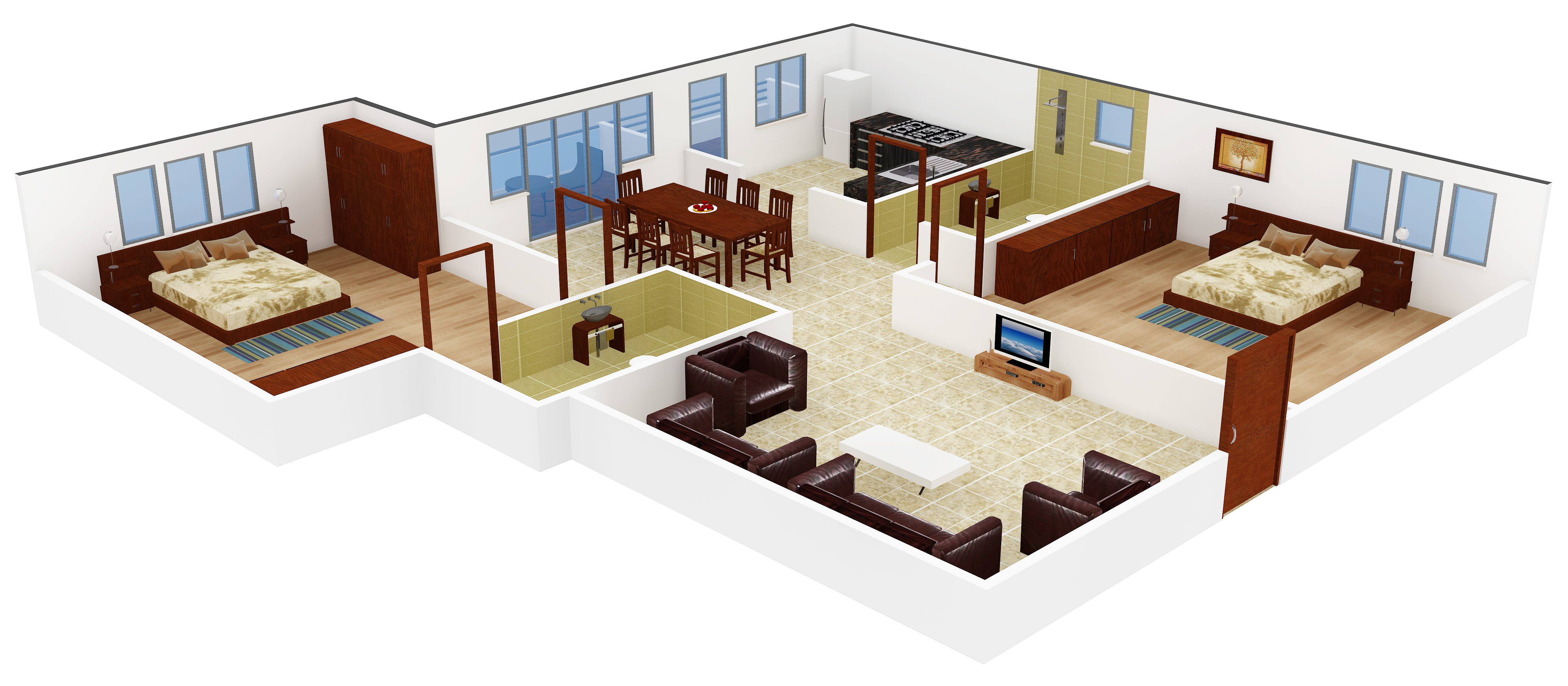3DFloorPlan of Nirman Silver Oak