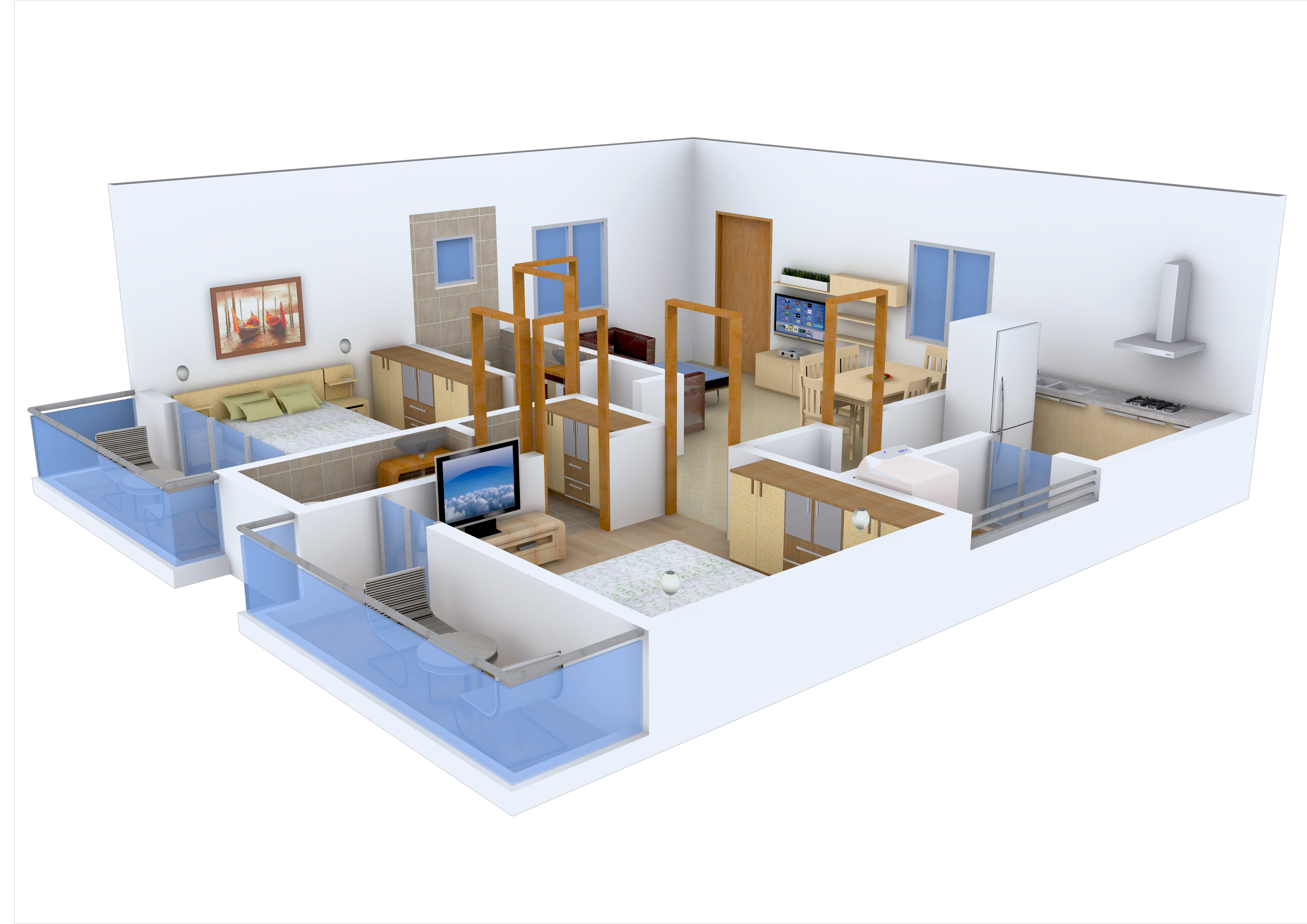 3DFloorPlan of Vaastu Hill View 2