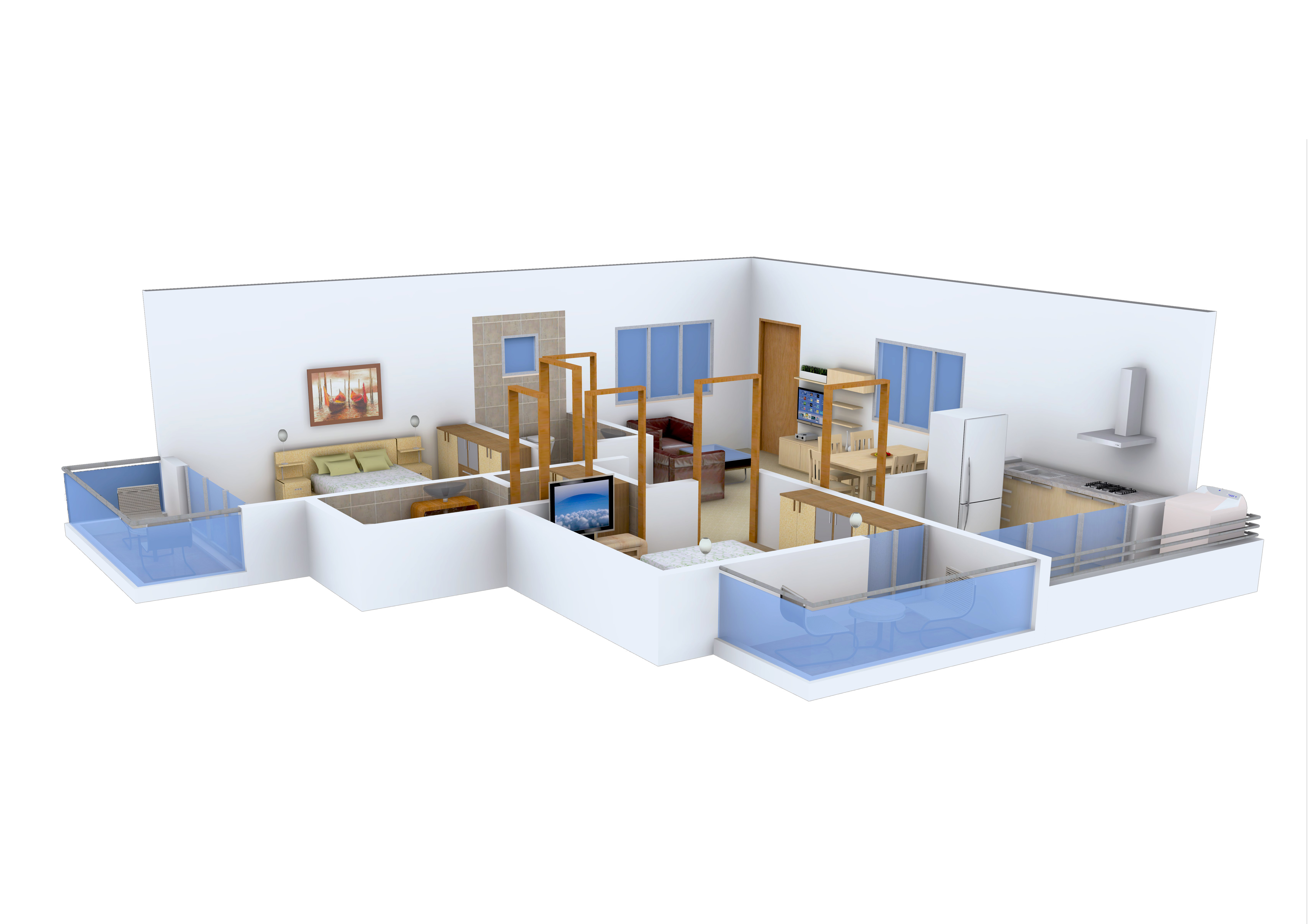 3DFloorPlan of Vaastu Hill View 2