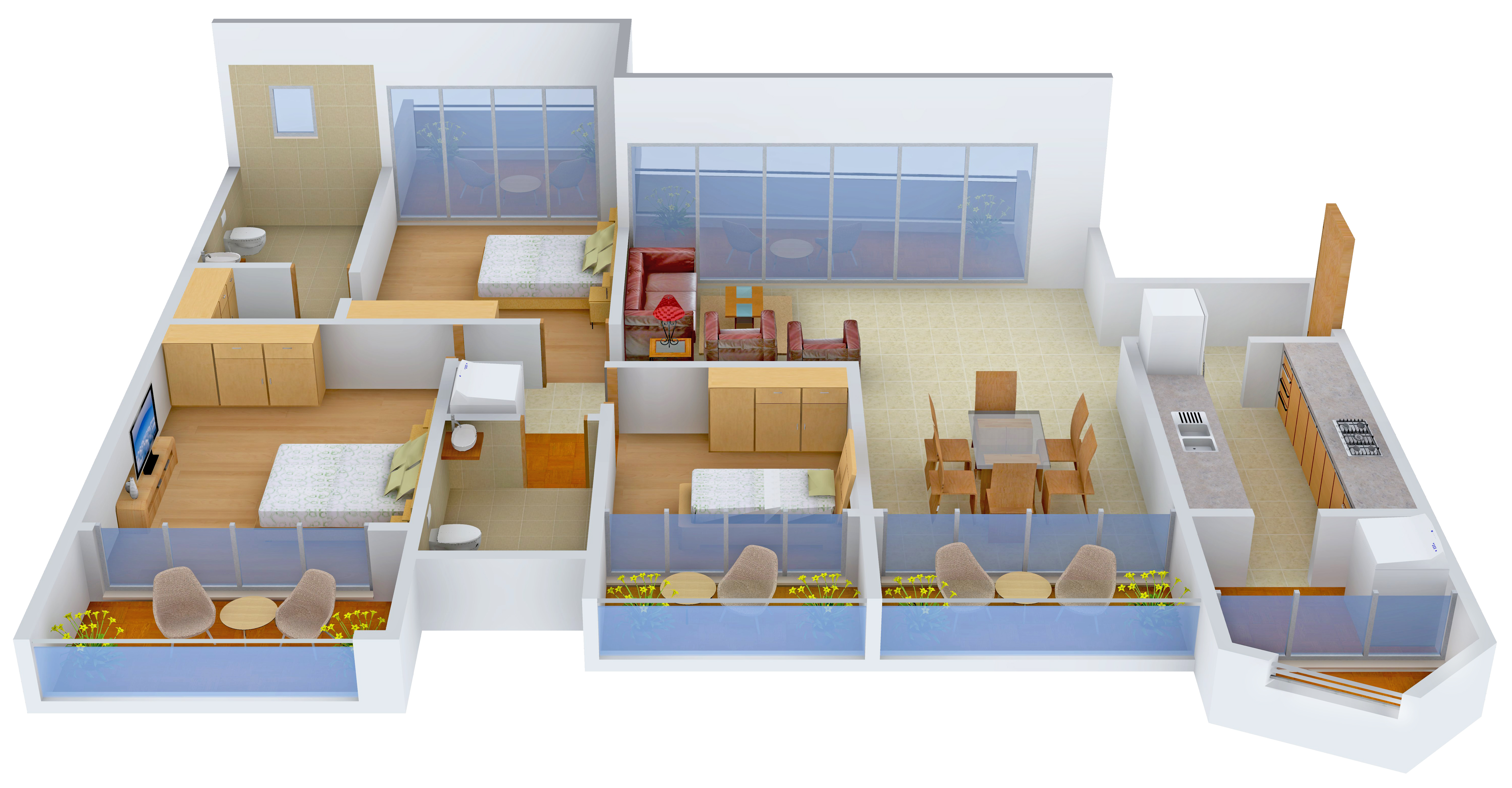 3DFloorPlan of DB Orchid Enclave