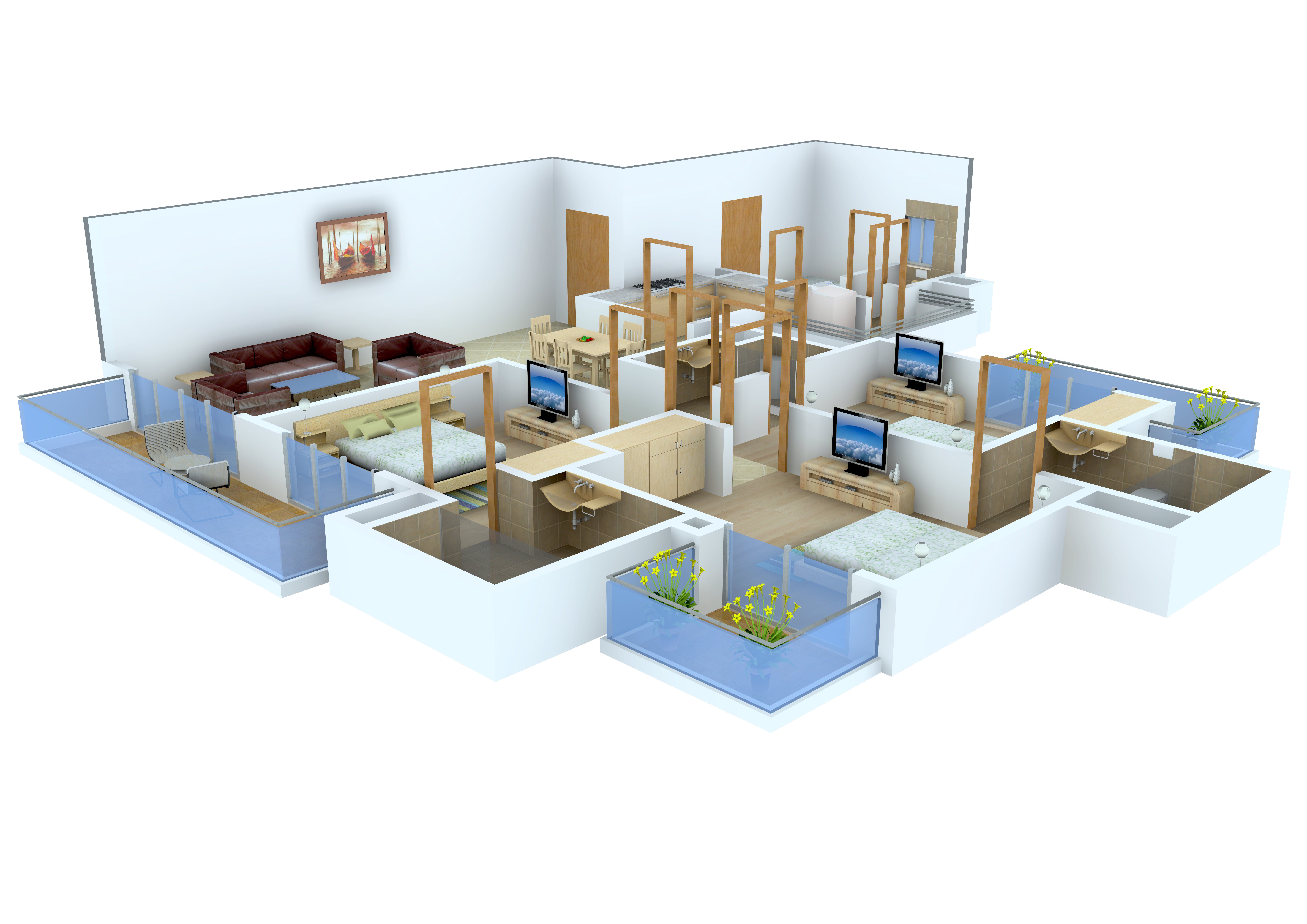 3DFloorPlan of Bestech Park View Residency