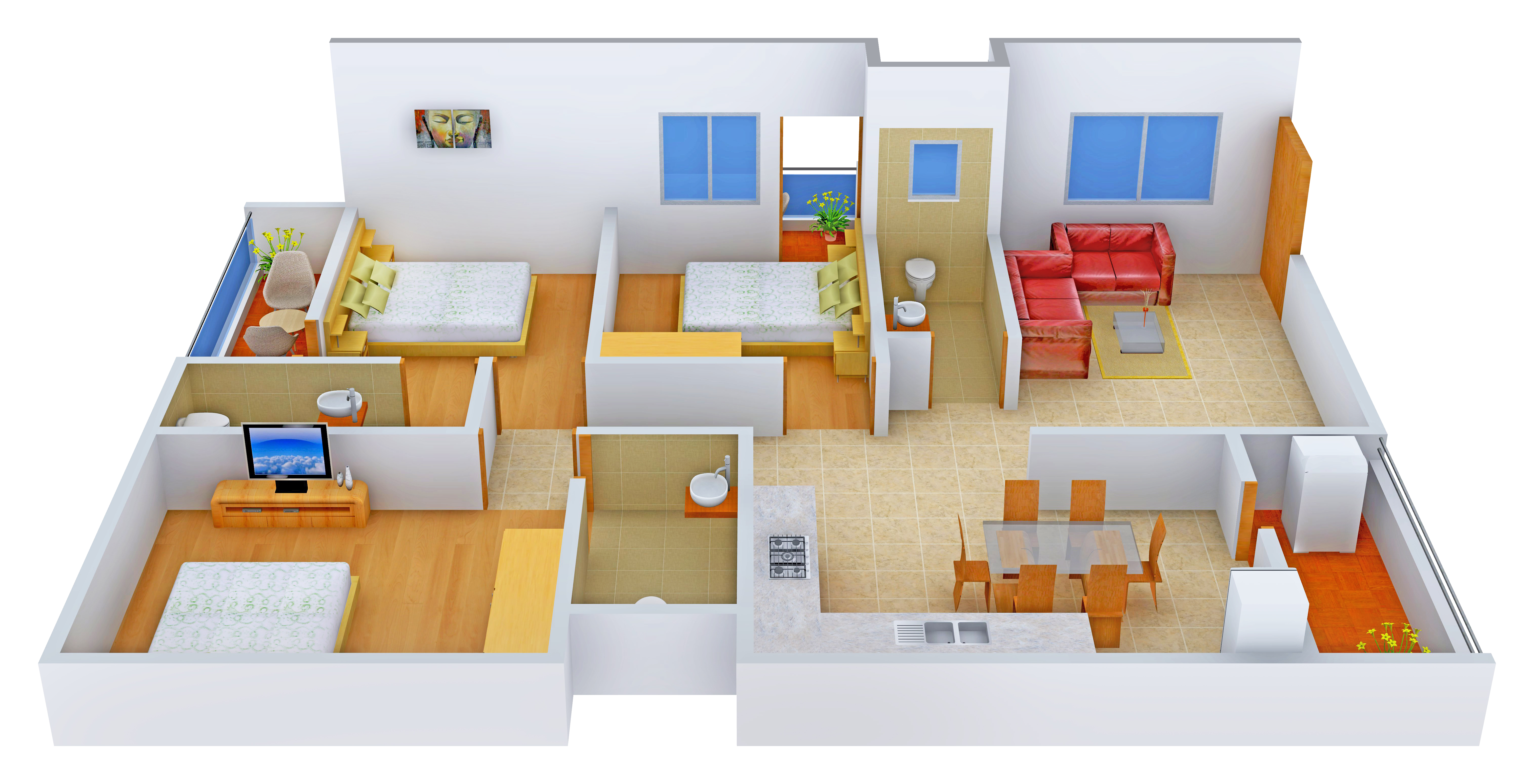 3DFloorPlan of Radiant Prime Rose