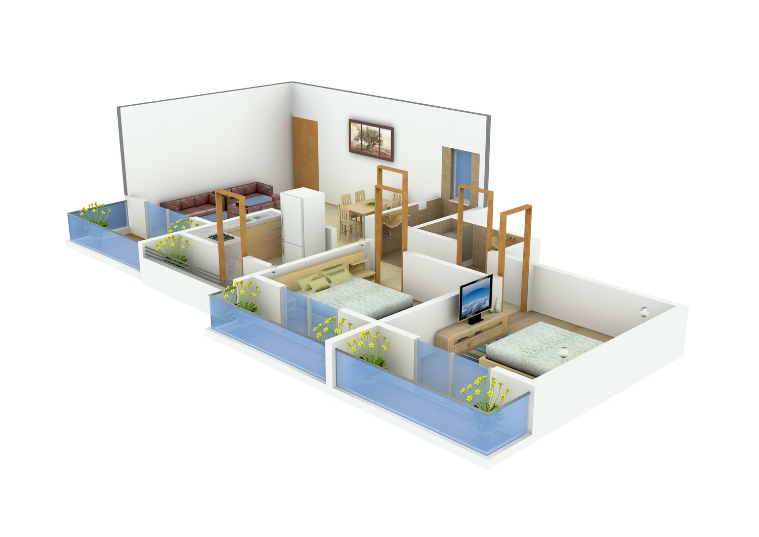 3DFloorPlan of Raj Tulsi Harmony