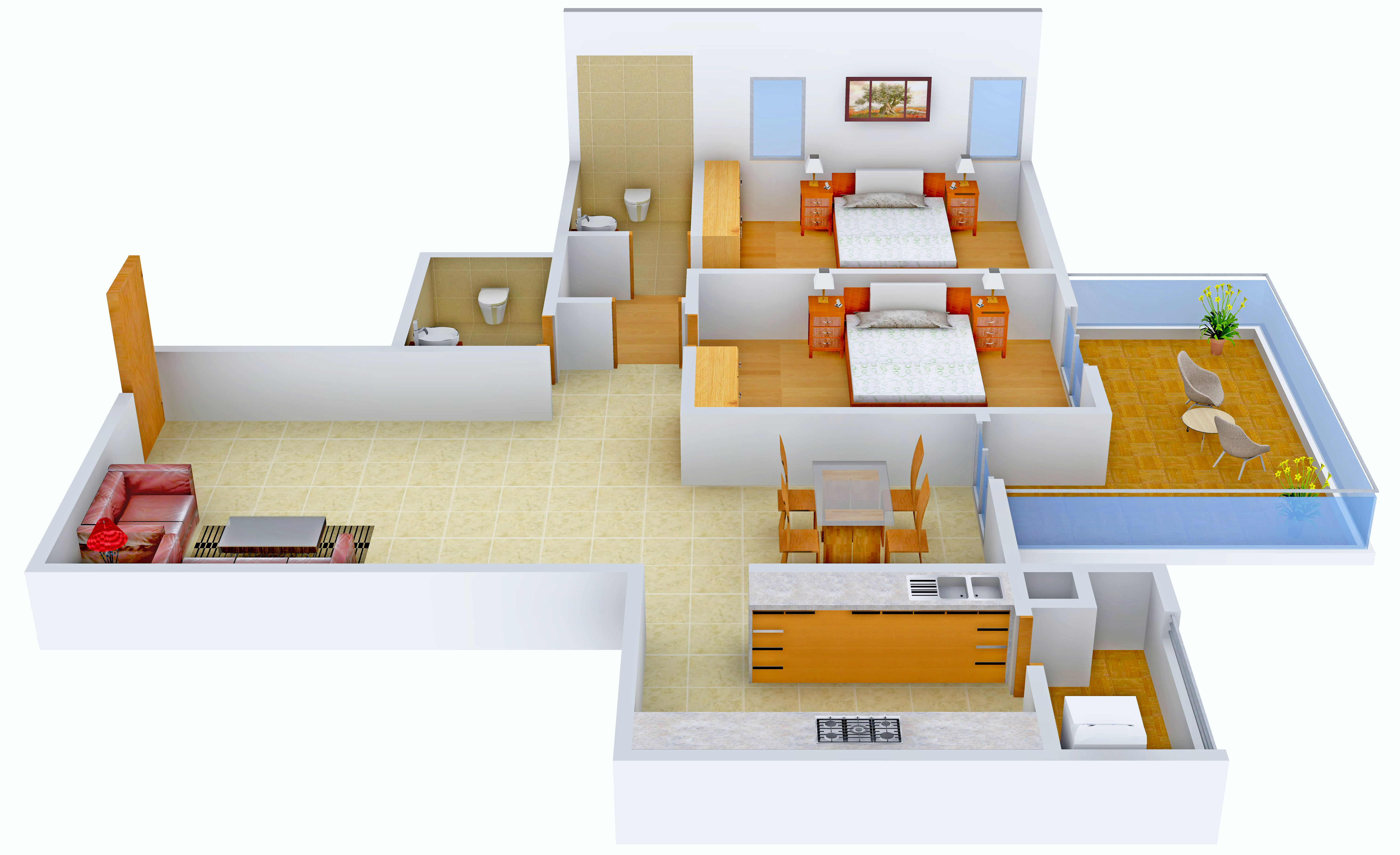 3DFloorPlan of Unishire Terraza