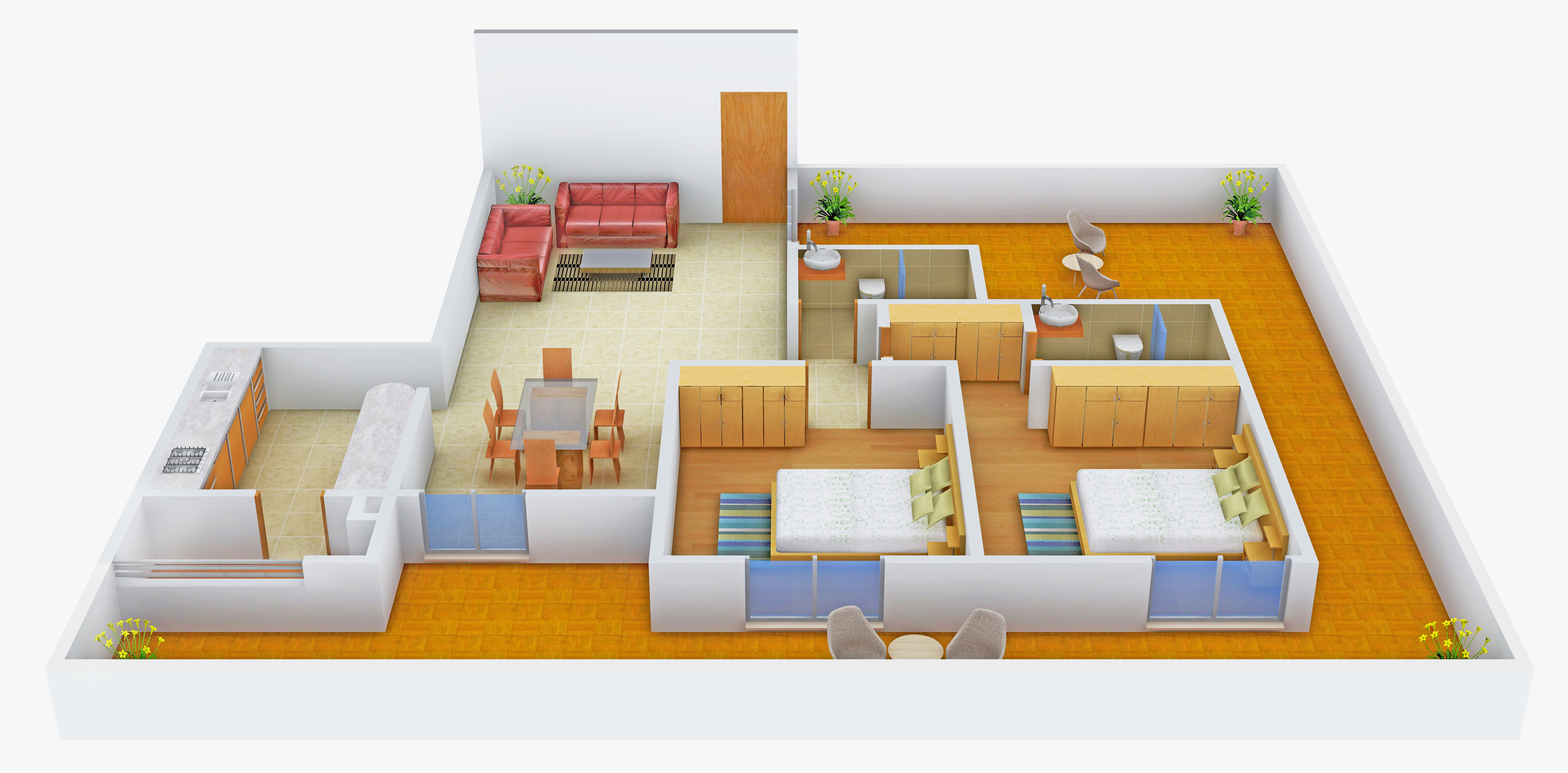 3DFloorPlan of Unishire Terraza