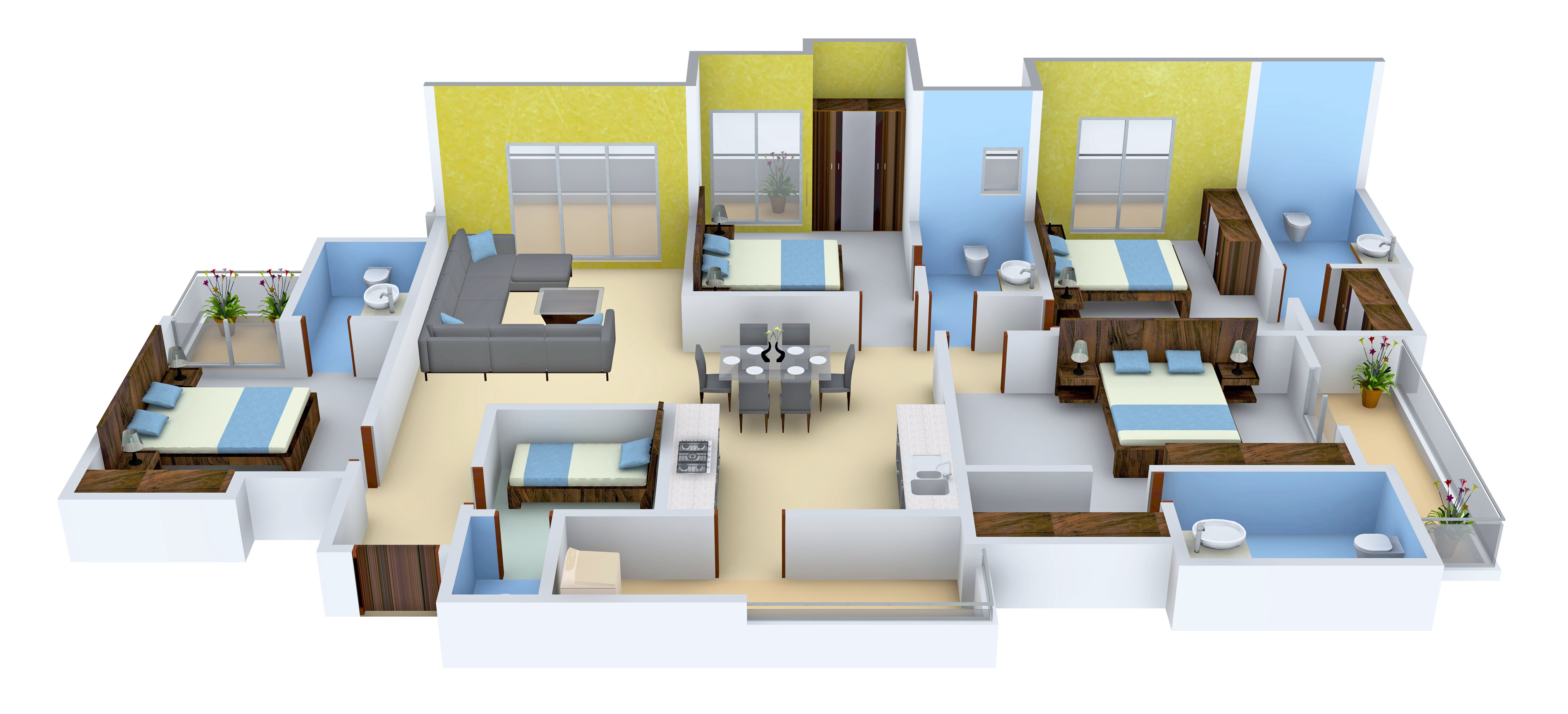 3DFloorPlan of Gulshan Vivante