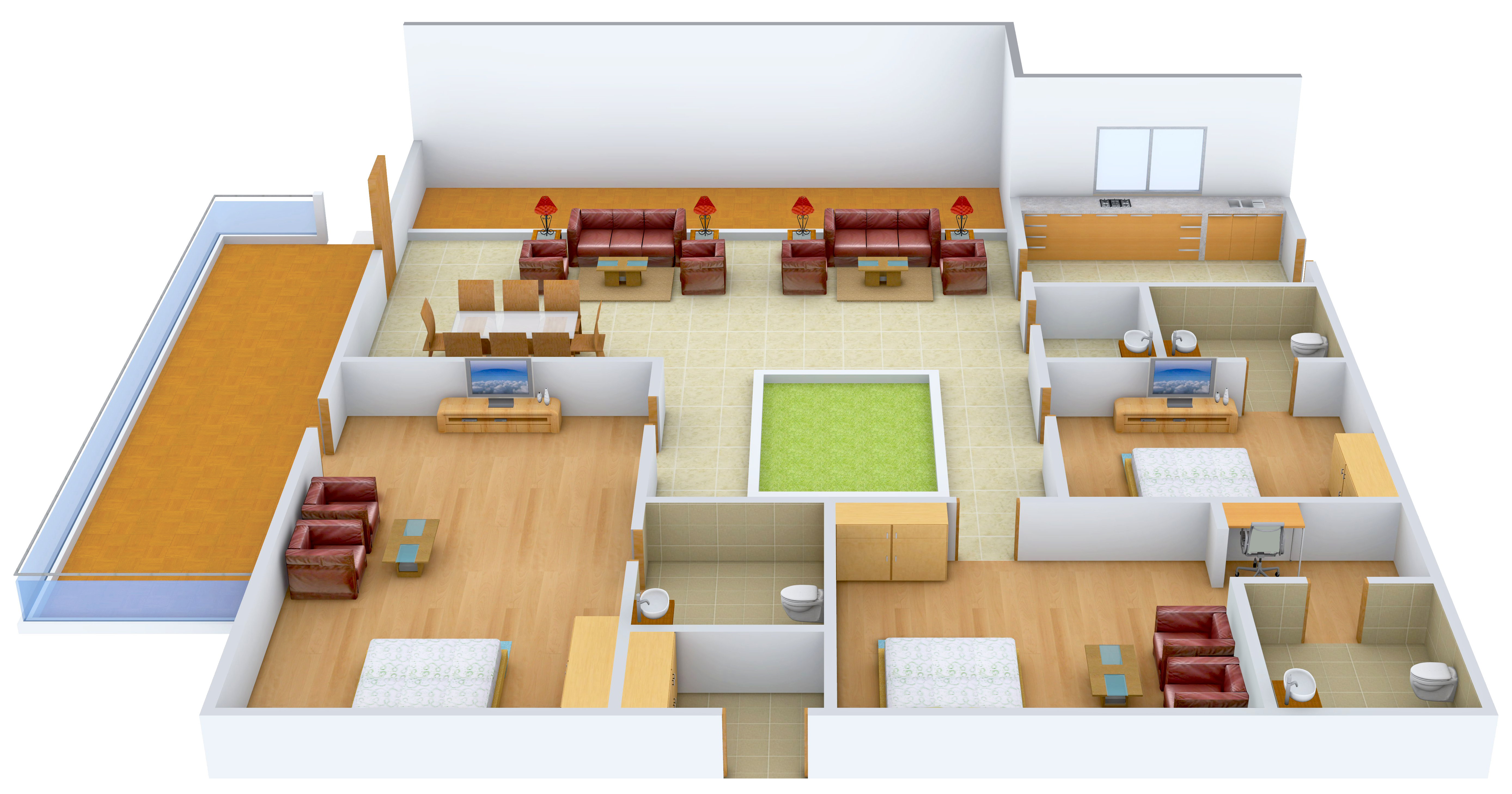 3DFloorPlan of Serenity Villas Phase One