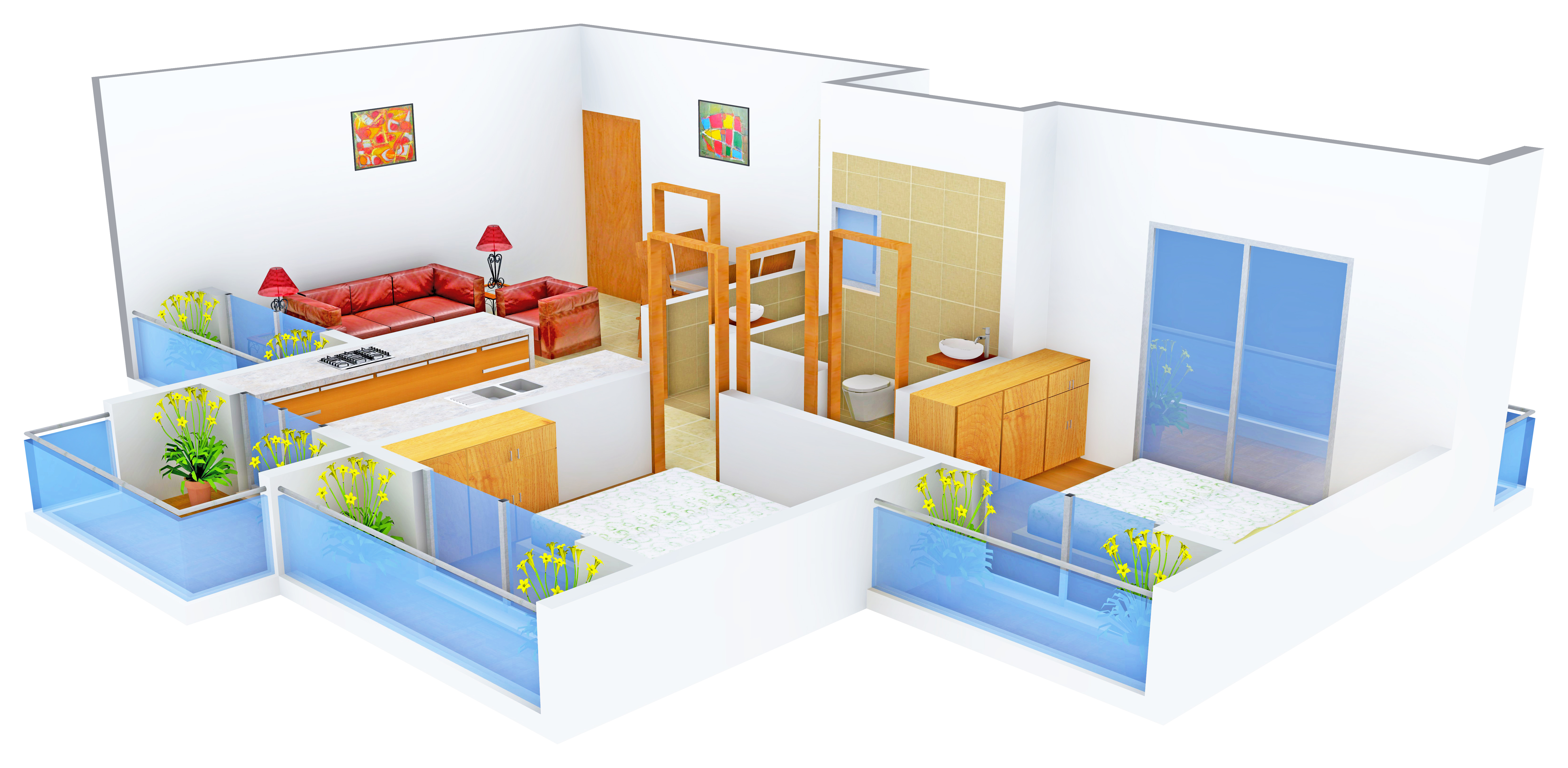 3DFloorPlan of Home Prathamesh Home