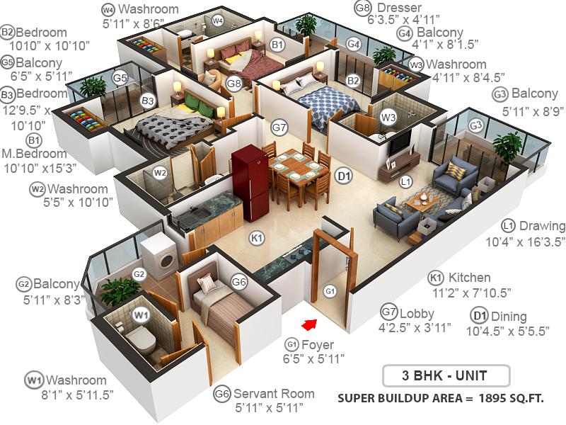 3DFloorPlan of Microtek Greenburg
