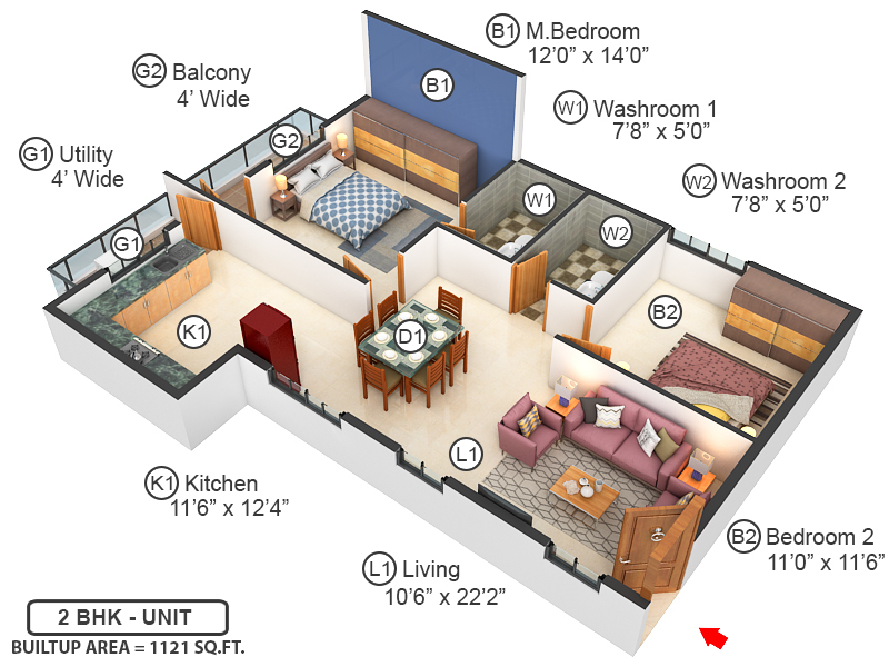 3DFloorPlan of Vascon Pristina
