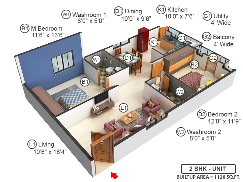 3DFloorPlan of Vascon Pristina