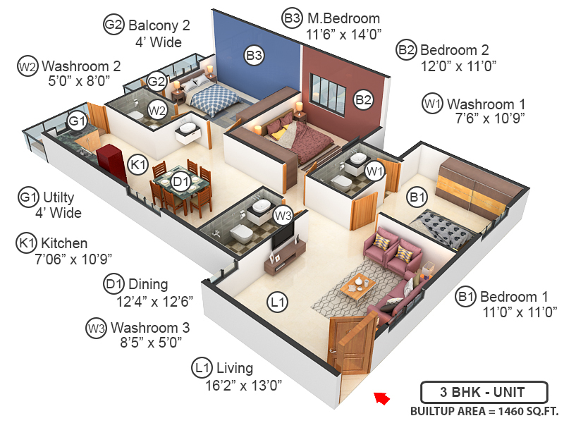 3DFloorPlan of Vascon Pristina