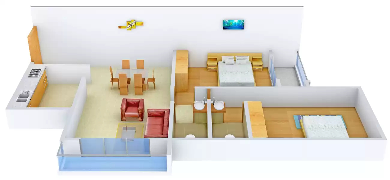 3DFloorPlan of Atul Blue Monarch
